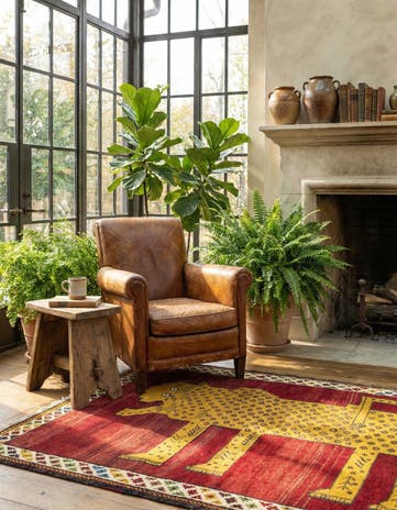 3' 4 x 4' 10 Gabbeh Rug
