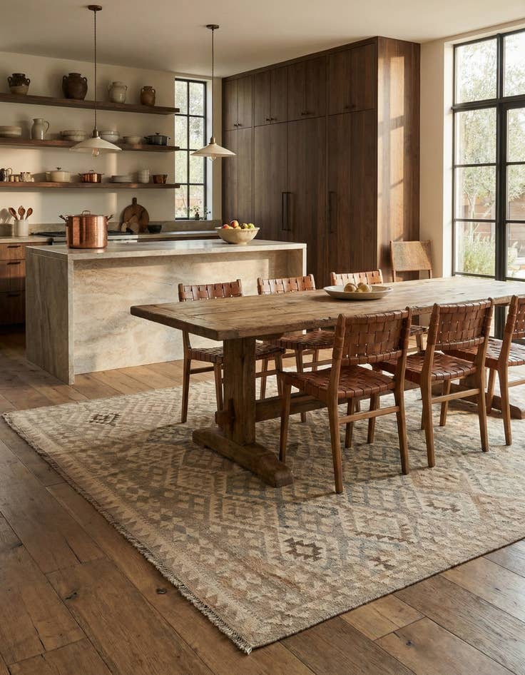 Detail image of 6' 4 x 8' 1  Hand Woven Kilim Maymana Wool Rug