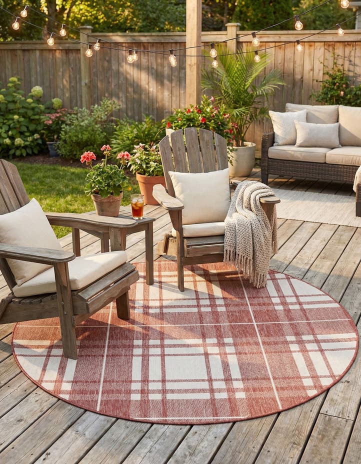 6' x 6' Easy-Clean Checkered Indoor / Outd...