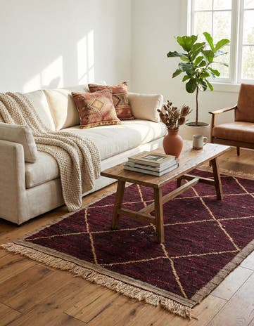 4' x 6' 7 Hand Knotted Moroccan Wool Rug