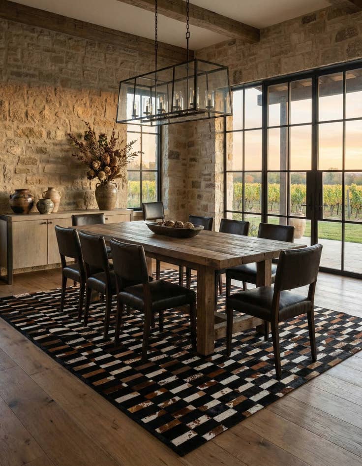 Detail image of  8' 3 x 10' Cowhide - Patchwork Rug