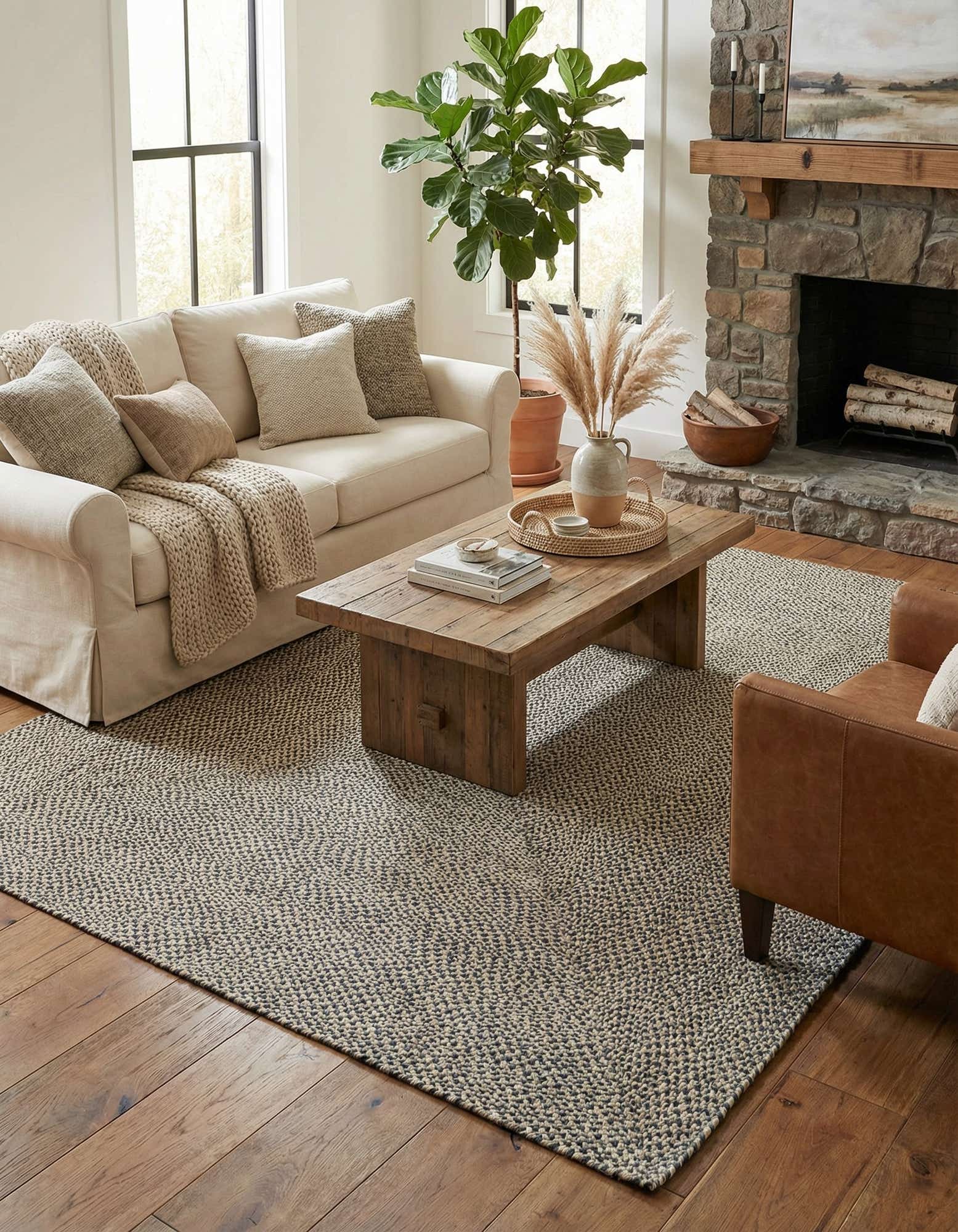 7' 10 x 10' Handmade Tweed Braided Jute Rug