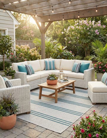 6' x 9' Easy-Clean Jill Zarin Anguilla Indoor / Outdoor Rug