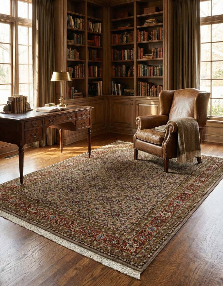 Detail image of 6' 5 x 9' 10  Hand Knotted Farahan Wool Rug