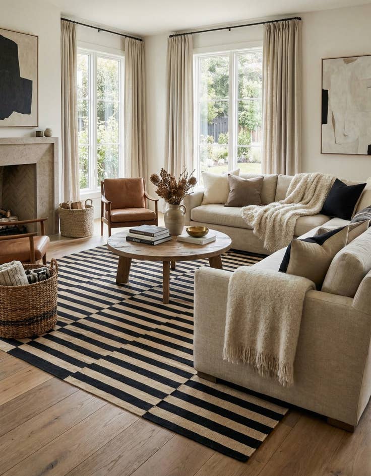 Detail image of 8' 5 x 11' 4  Hand Woven Kilim Modern Wool Rug