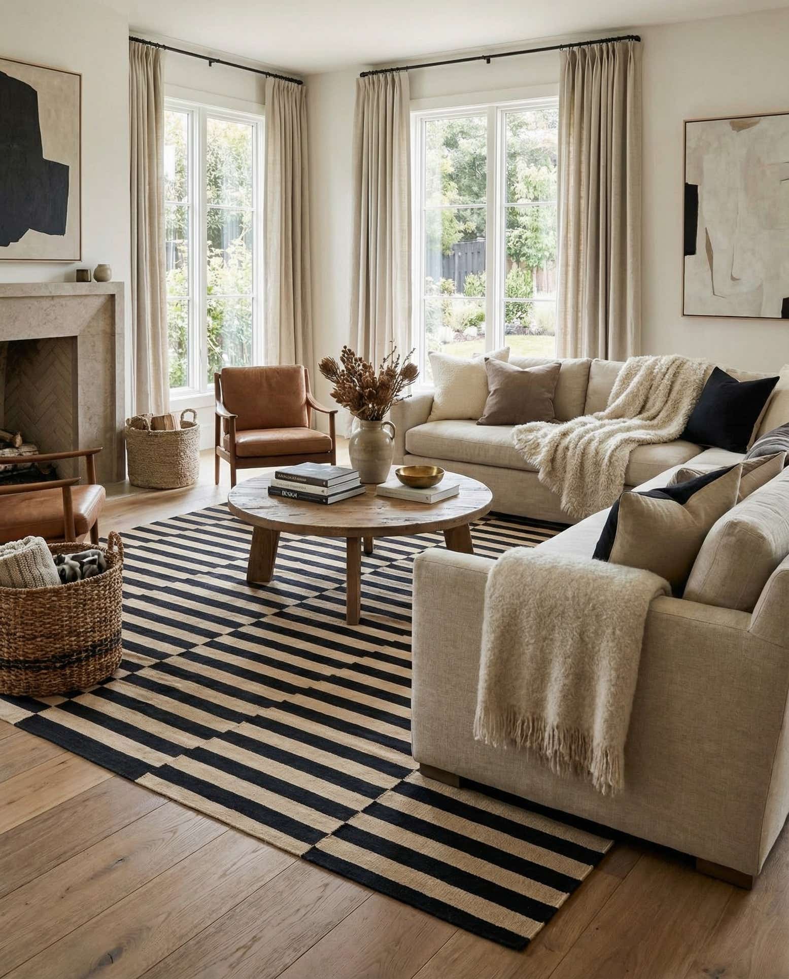 255cm x 345cm Handgewebt Kilim Modern Wolle Teppich