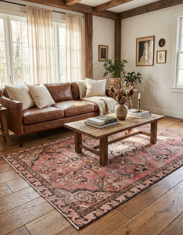 Detail image of 3' 9 x 5' 8  Hand Knotted Ultra Vintage Persian Wool Rug