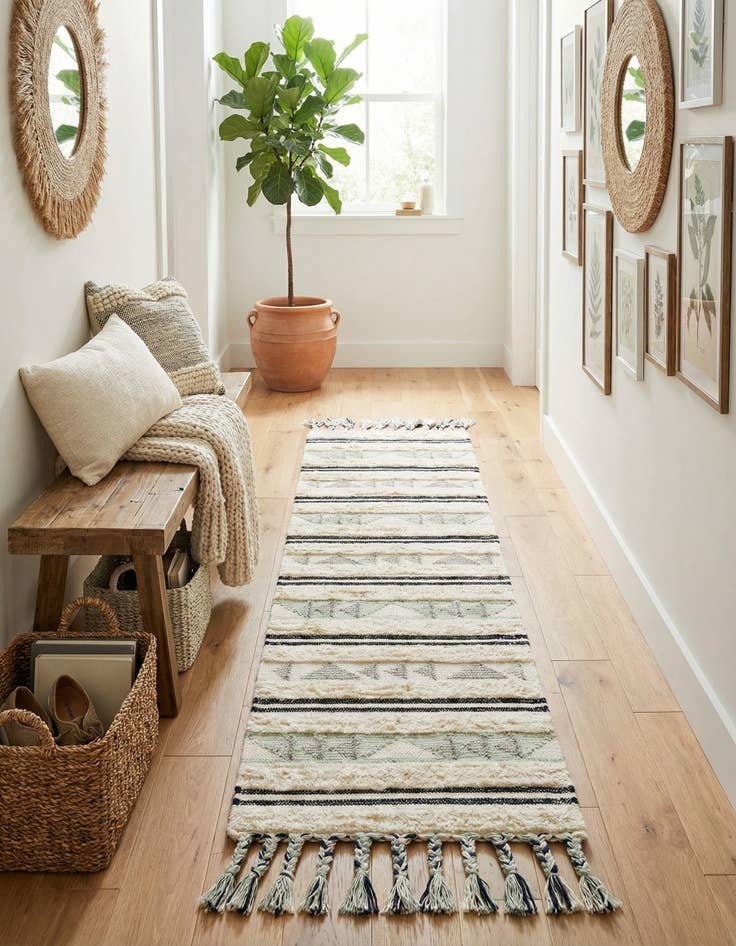 Detail image of  2' 2 x 8' 2  Hand Woven Arizona Wool Runner Rug