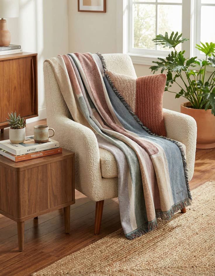 Detail image of 4' 6 x 6' Desert Abstract Throw Blanket