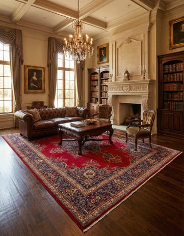 10' x 12' 8 Hand Knotted Kashan Persian Wool Rug