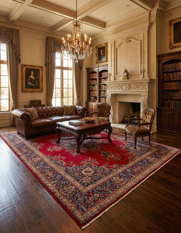 10' x 12' 8 Hand Knotted Kashan Persian Wool Rug