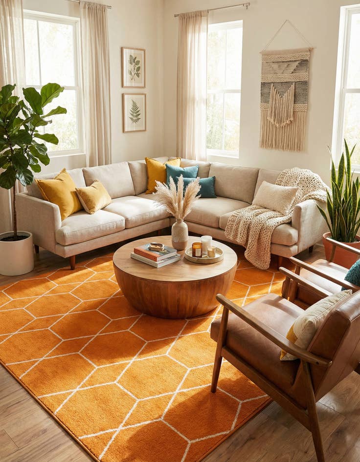 Detail image of  9' x 12' Lattice Frieze Rug