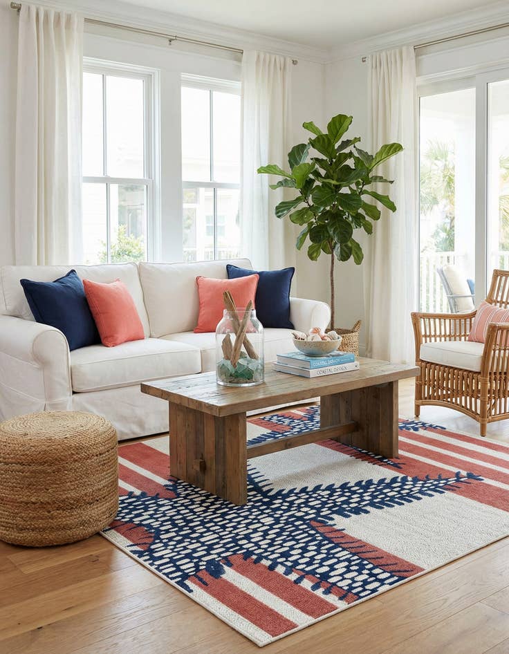 Detail image of 7' 10 x 7' 10  Washable Belize Indoor / Outdoor Square Rug