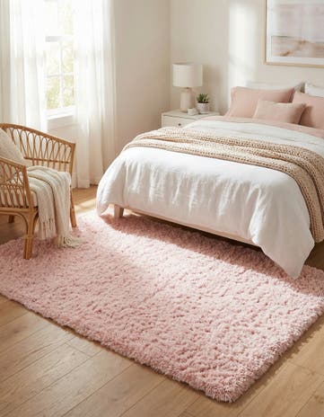 Pink Lace Infinity Shag Rug