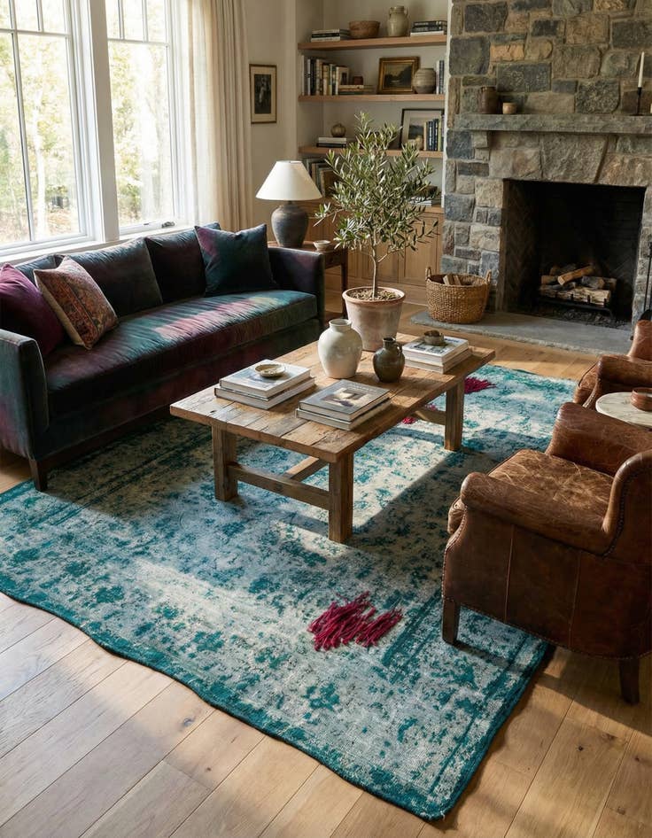 Detail image of 8' x 10' 7  Hand Knotted Ultra Vintage Persian Wool Rug