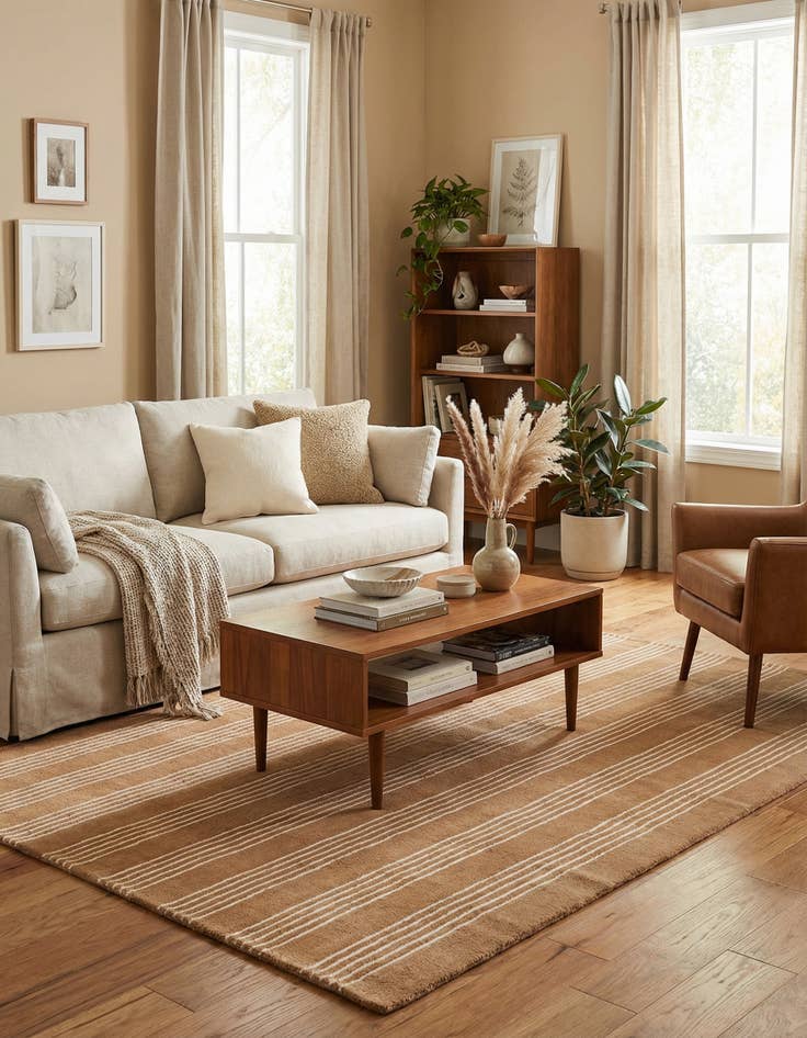 Detail image of  4' 1 x 6' 1 Jill Zarin Striped Wool Rug