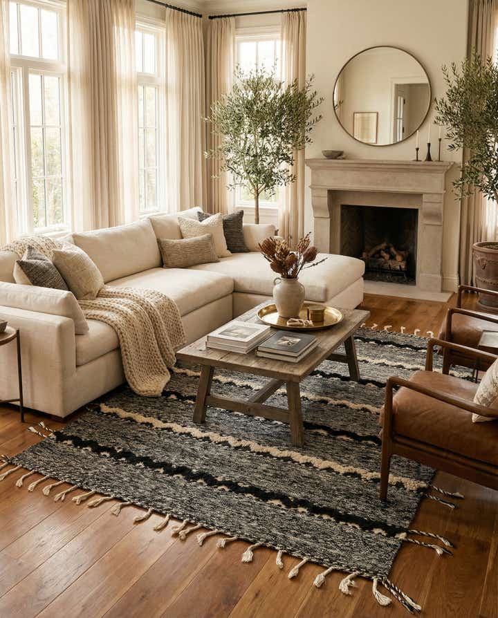 6' 7 x 9' 9 Hand Knotted Moroccan Wool Rug