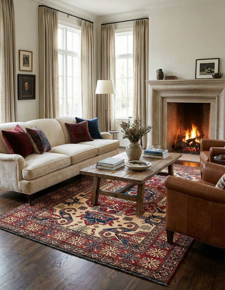 Detail image of 7' 1 x 10' 10 Hand Knotted Kazak Wool Rug