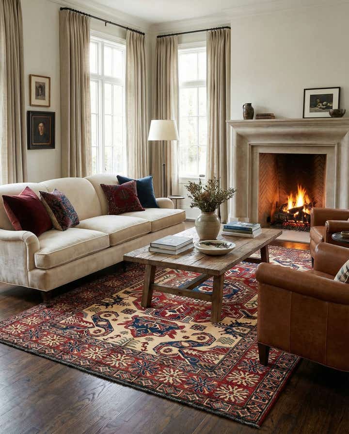 7' 1 x 10' 10 Hand Knotted Kazak Wool Rug