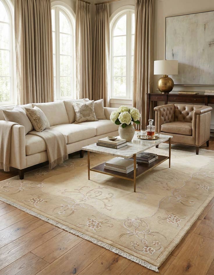 Detail image of  6' 6 x 9' 8  Hand Knotted Darya Wool Rug