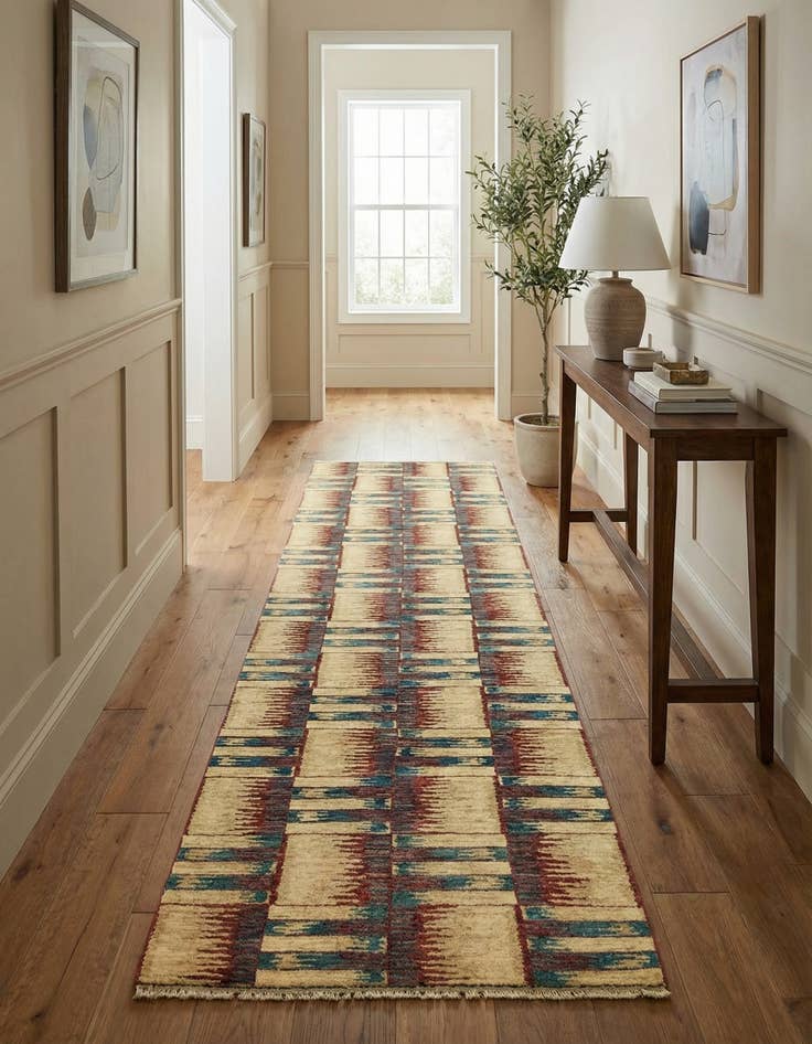 Detail image of  2' 9 x 9' 6  Hand Knotted Modern Ziegler Runner Rug