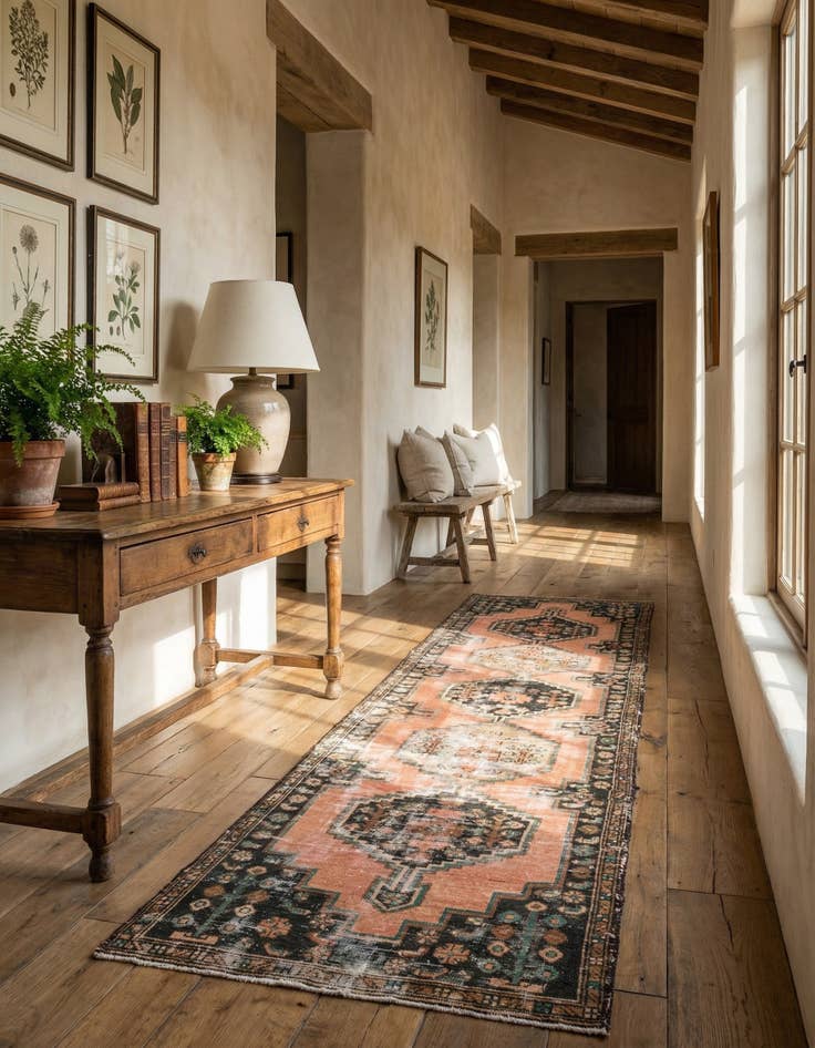 Detail image of 2' 9 x 8' 10  Hand Knotted Ultra Vintage Persian Wool Runner Rug