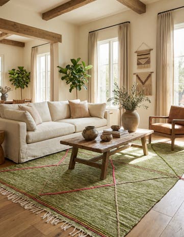 6' 6 x 9' 7 Hand Knotted Moroccan Wool Rug