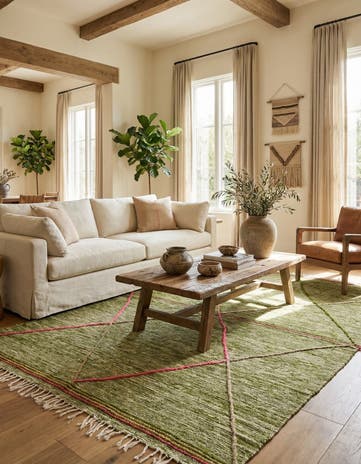 6' 6 x 9' 7 Hand Knotted Moroccan Wool Rug