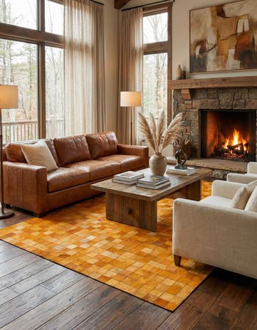 5' 3 x 8' 2 Cowhide Stocks Rug