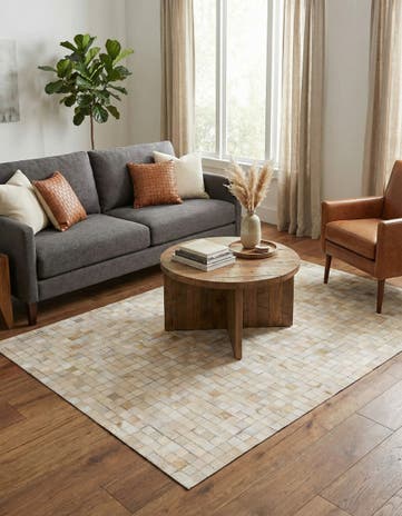4' 1 x 5' 8 Cowhide Stocks Rug