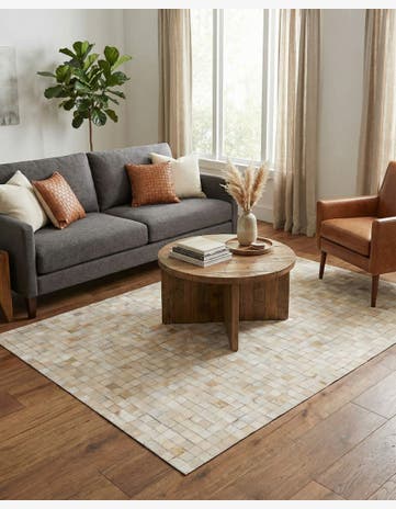 4' 1 x 5' 8 Cowhide Stocks Rug