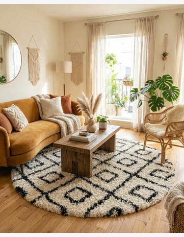 10' x 10' Trellis Shag Round Rug