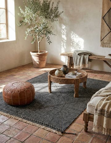 6' 1 x 7' 8 Hand Knotted Moroccan Wool Rug