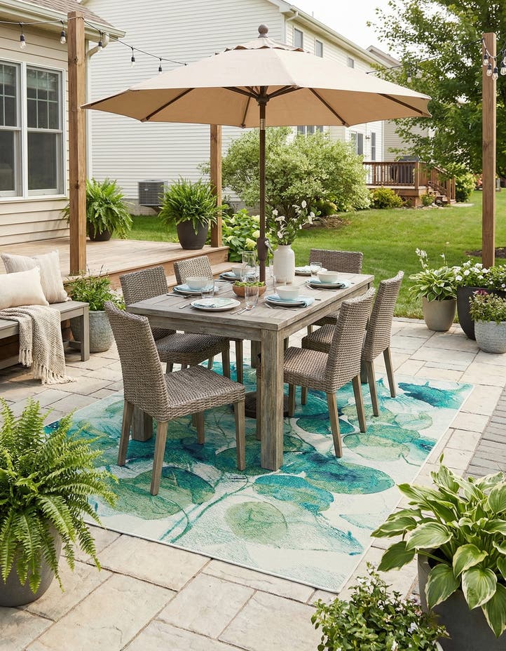 6' x 9' Easy-Clean Botanical Indoor / Outd...