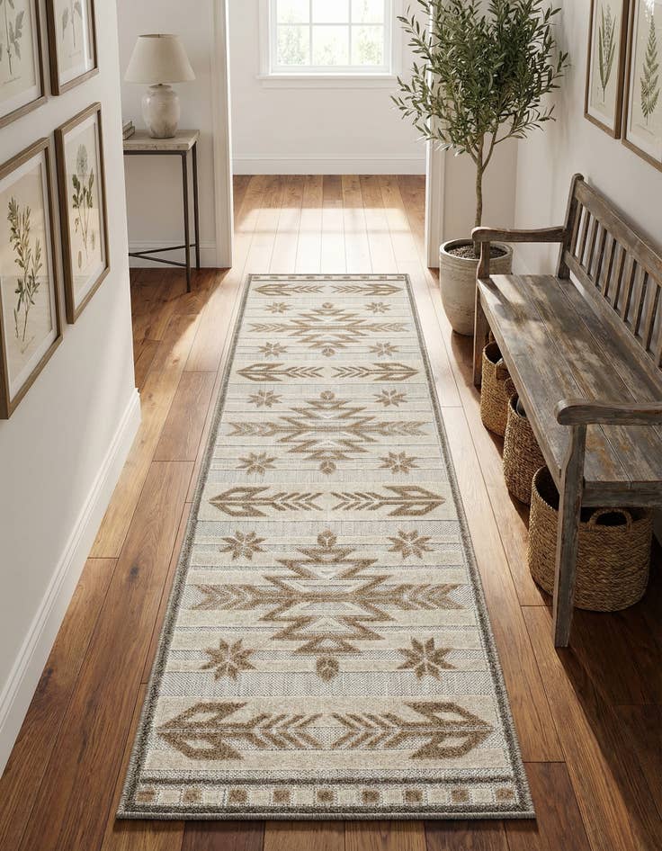 Detail image of 2' x 8'  Washable Modern Indoor / Outdoor Runner Rug