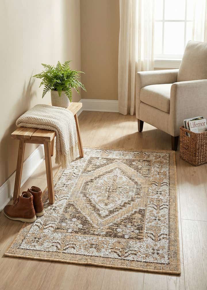 2' x 3' Easy-Clean Traditional Indoor / Outdoor Rug