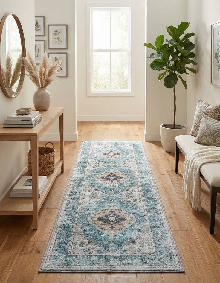 Detail image of  2' 7 x 10'  Washable Yara Runner Rug