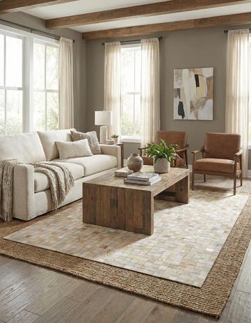 4' x 5' 8 Cowhide Stocks Rug