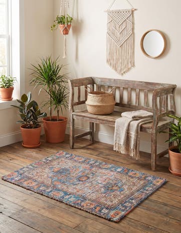 2' x 3' 1 Hand Woven Chenille Jute Rug