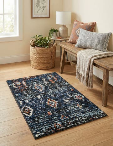 Navy Blue Morocco Rug