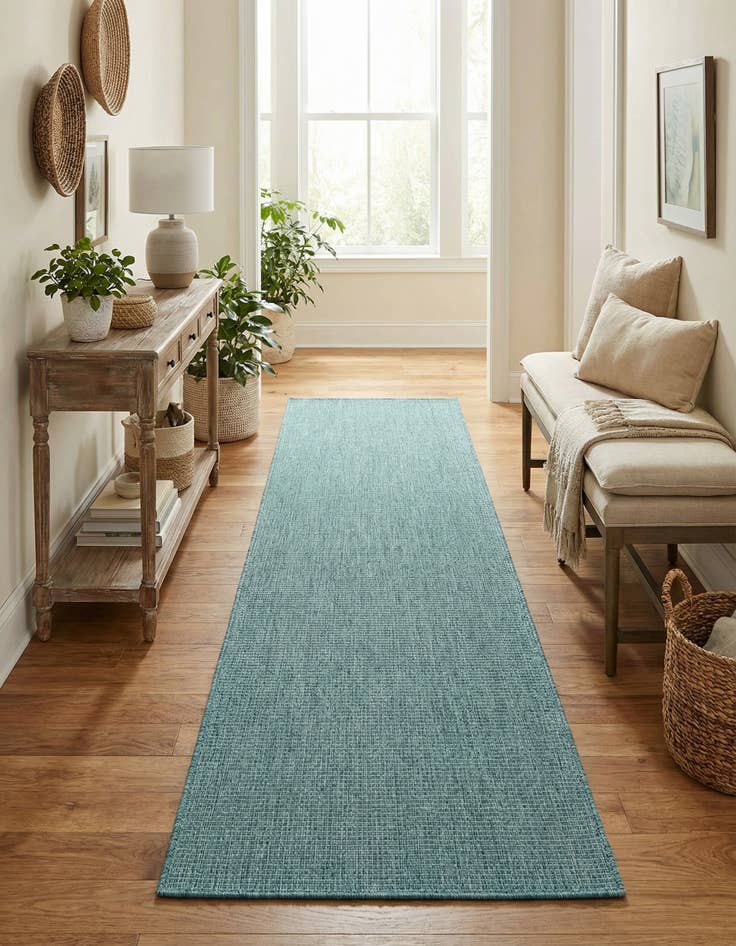 Detail image of 2' 7 x 10'  Washable Solid Indoor / Outdoor Runner Rug