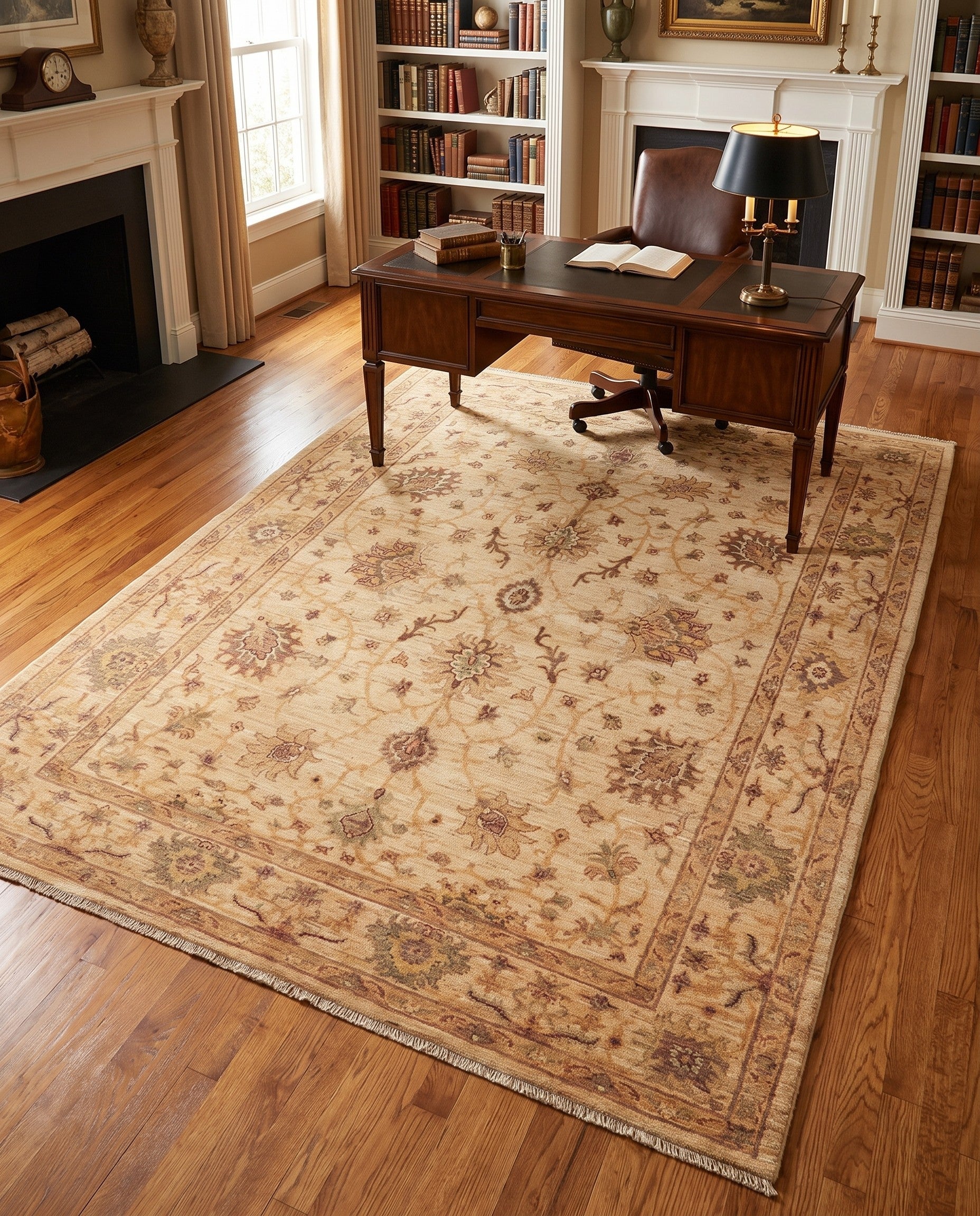 5' x 6' 6 Hand Knotted Peshawar Ziegler Rug