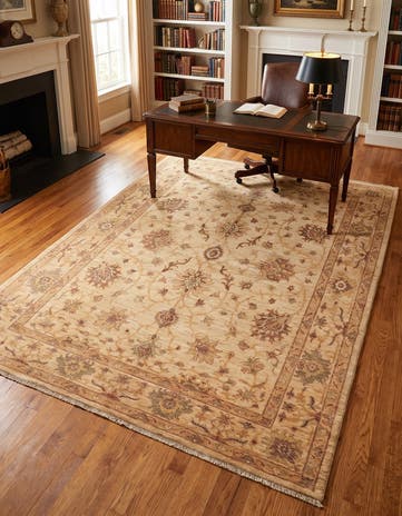 5' x 6' 6 Hand Knotted Peshawar Ziegler Rug