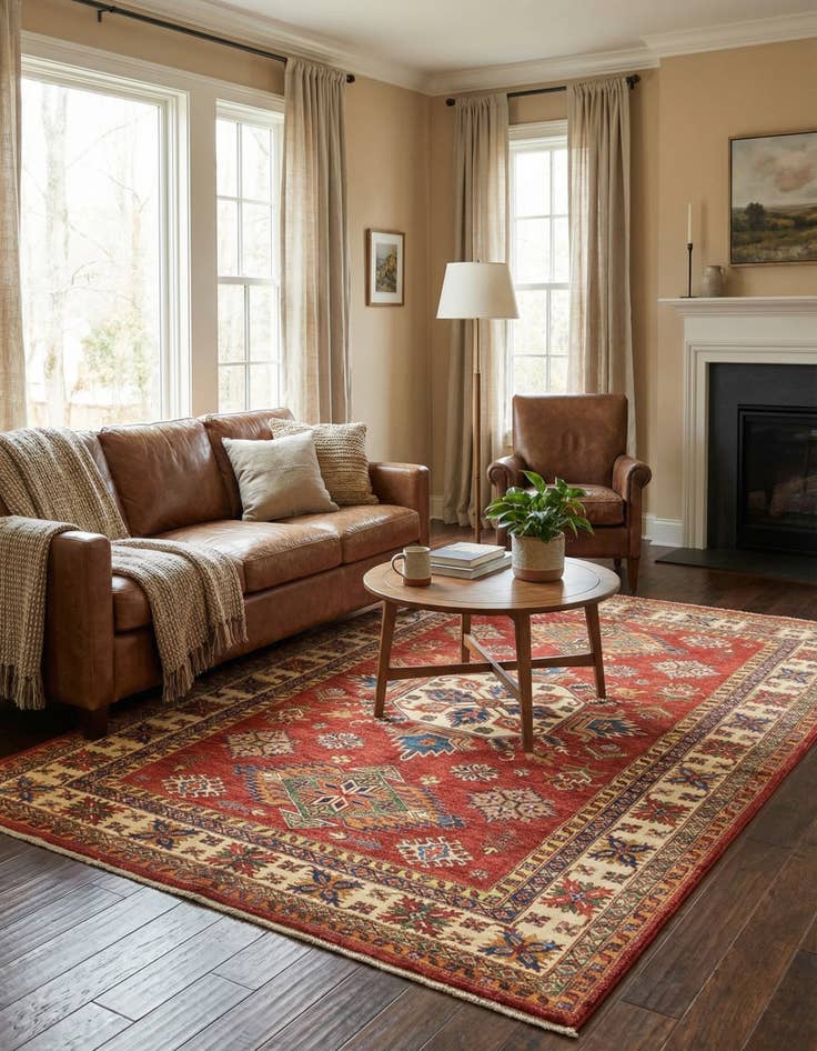 Detail image of  5' 10 x 8' 4  Hand Knotted Kazak Oriental Rug