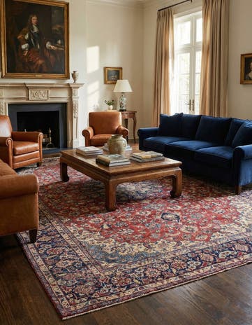 9' 7 x 12' 9 Hand Knotted Isfahan Persian Wool Rug