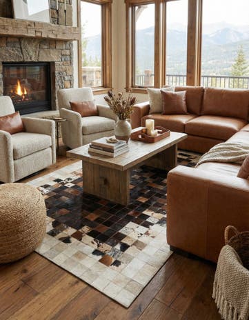 5' x 8' Cowhide Stocks Rug