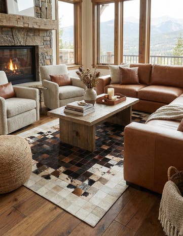 5' x 8' Cowhide Stocks Rug