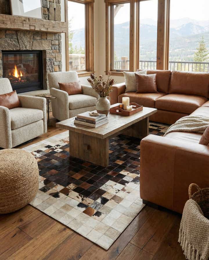 5' x 8' Cowhide Stocks Rug