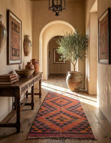 4' 5 x 9' 9 Hand Woven Kilim Fars Wool Runner Rug