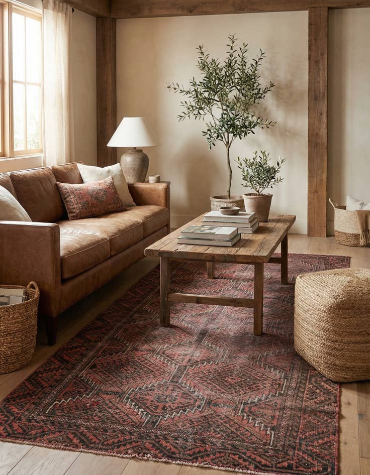 Detail image of 3' 5 x 6' 8  Hand Knotted Ultra Vintage Persian Wool Rug